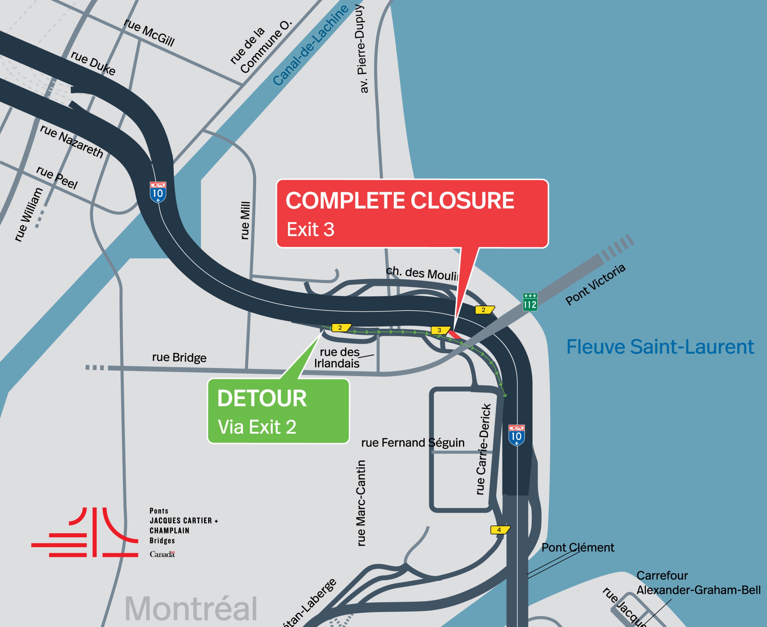 Bonaventure Expy. | New long-term configuration of a portion of the Expy., in both directions, as of May 30