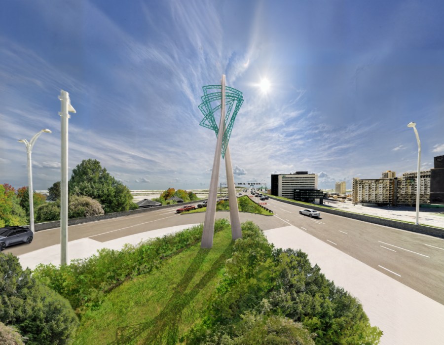 The new public artwork at the  South Shore entrance to the Jacques Cartier Bridge will be created by Karole Biron