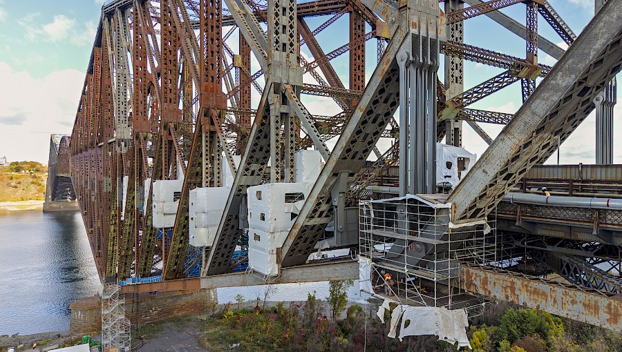 photo of bridge with work