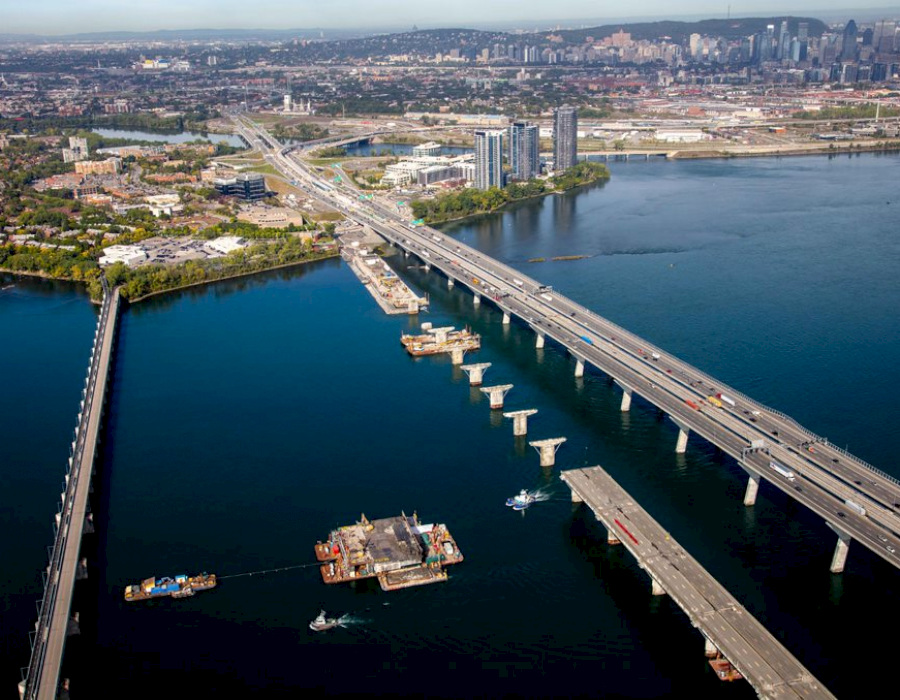 Déconstruction du pont Champlain d’origine | Travaux de renforcement de la structure d’acier
