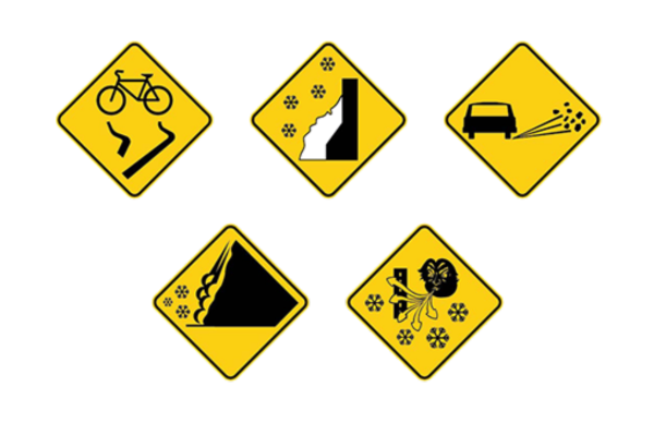 Winter conditions tab signs 