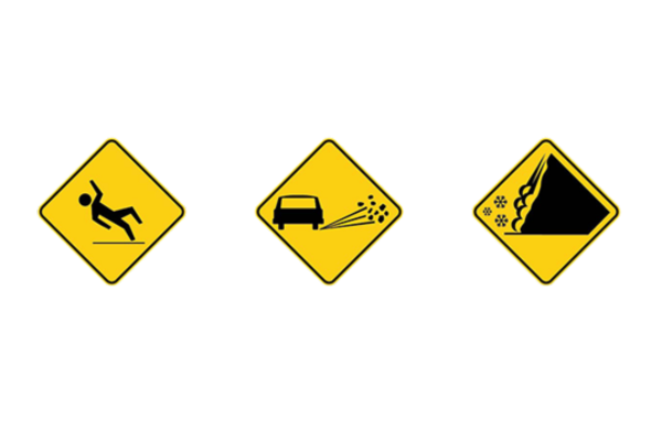 Winter conditions tab signs 