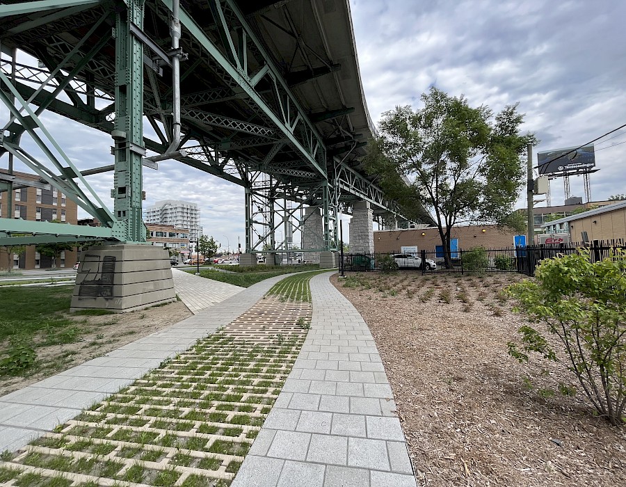 Development of the land under the Jacques Cartier Bridge: Rehabilitating an iconic Montreal sector
