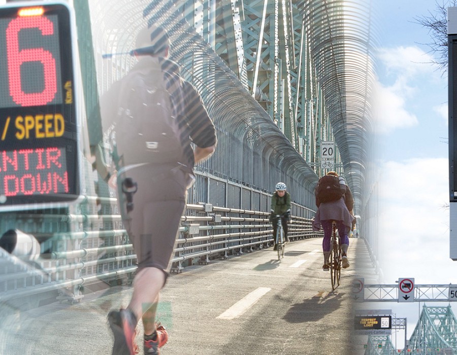 Active mobility on the Jacques Cartier Bridge | New devices and signage